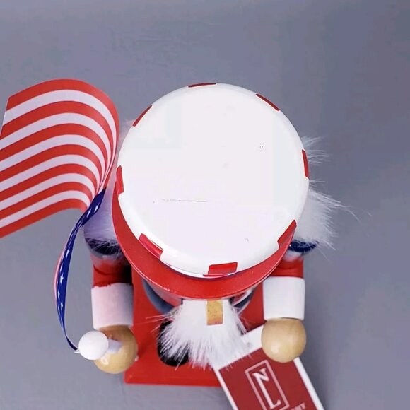 PATRIOTIC July 4th NUTCRACKER UNCLE SAM Top Hat Flag Red White Blue - Picture 11 of 16